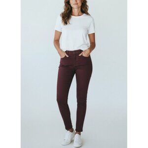 Calvin Klein Jeans Size 6 Maroon Skinny Fit Jeggings With Faux Front Pocket Desi